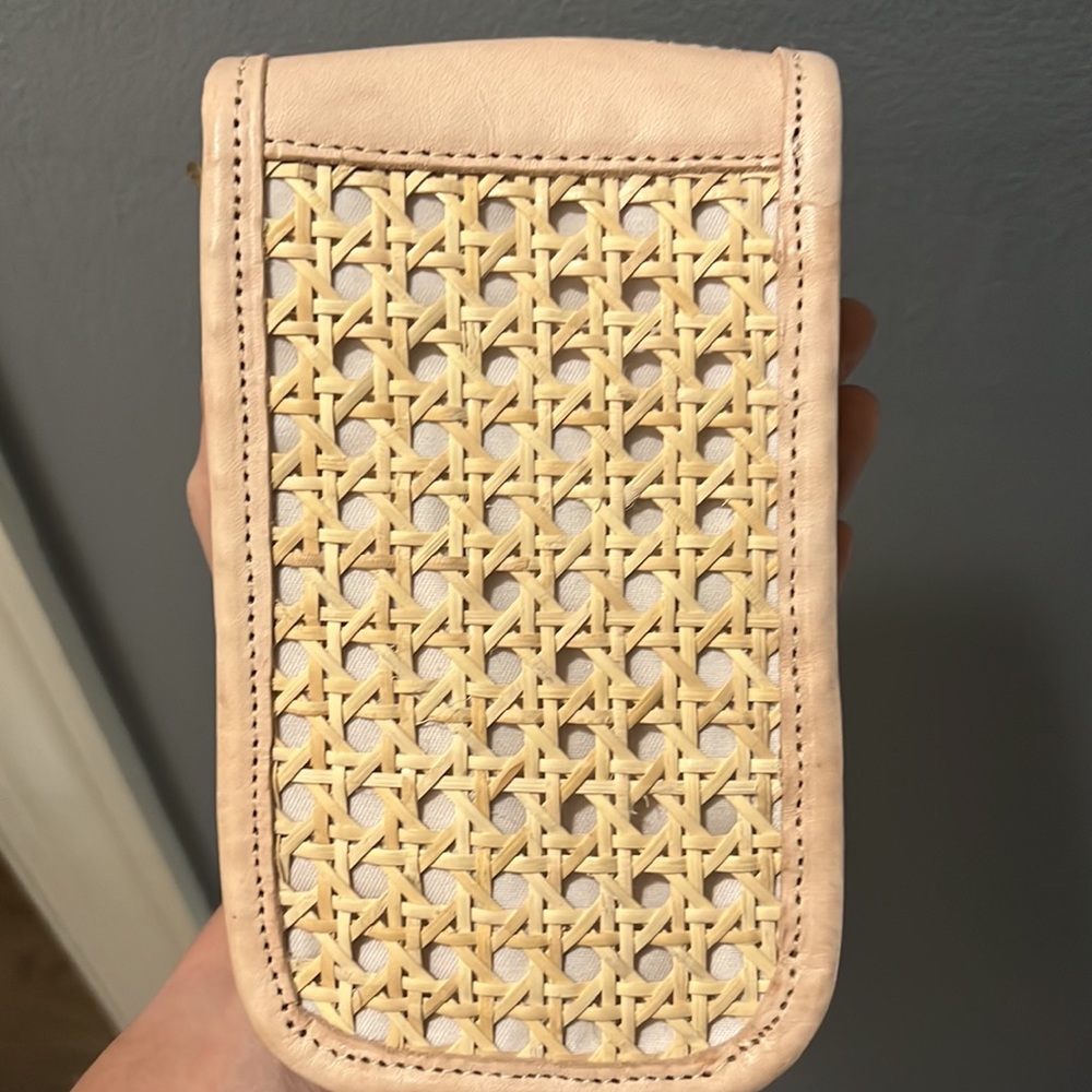 Small Crossbody Purse Leather Rattan Phone Purse Smaller Straw Wicker Purse - Picture 5 of 14
